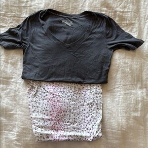 Victoria's Secret charcoal gray Pajama Set with Stylish Pattern